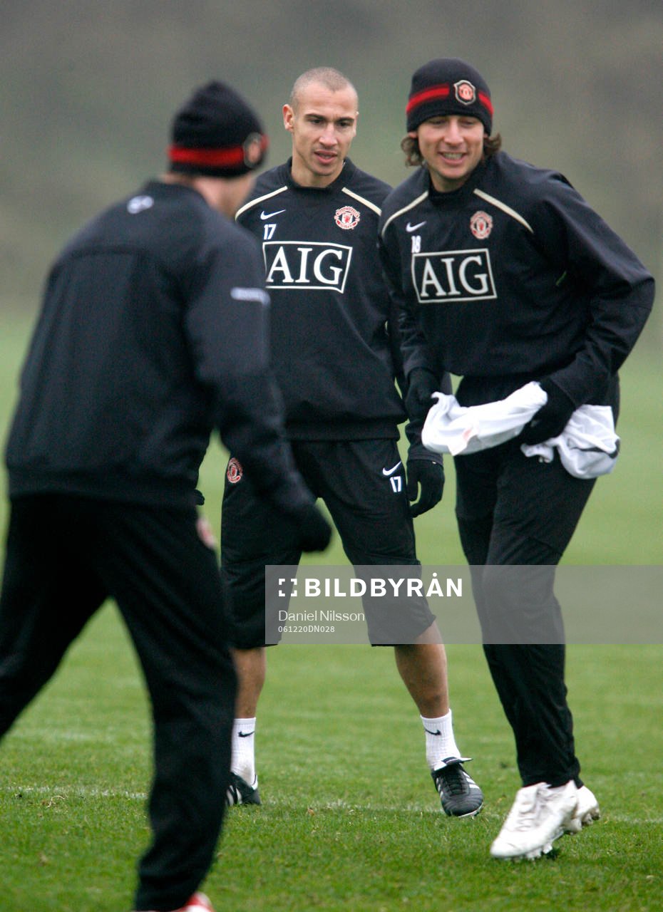  Ole Gunnar Solksjaer, Henrik Larsson och Gabriel Heinze.