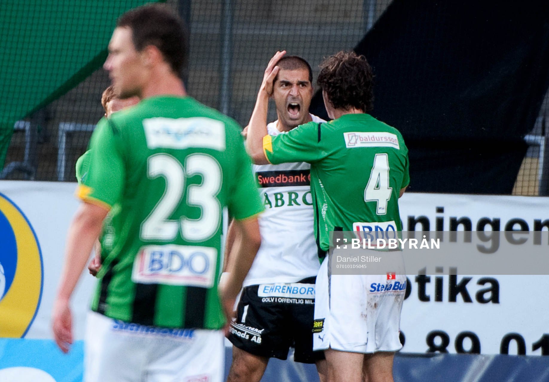 Dime Jankulovski, målvakt GAIS, räddar straffen. Jubel