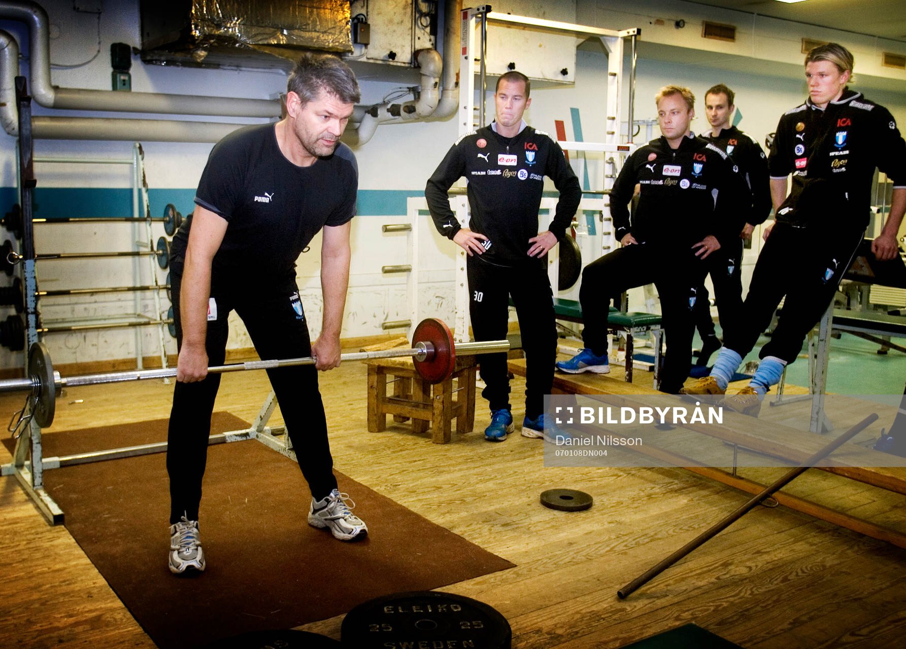 Fotboll, Malmö FF, Agne Bergvall tränar styrketräning
