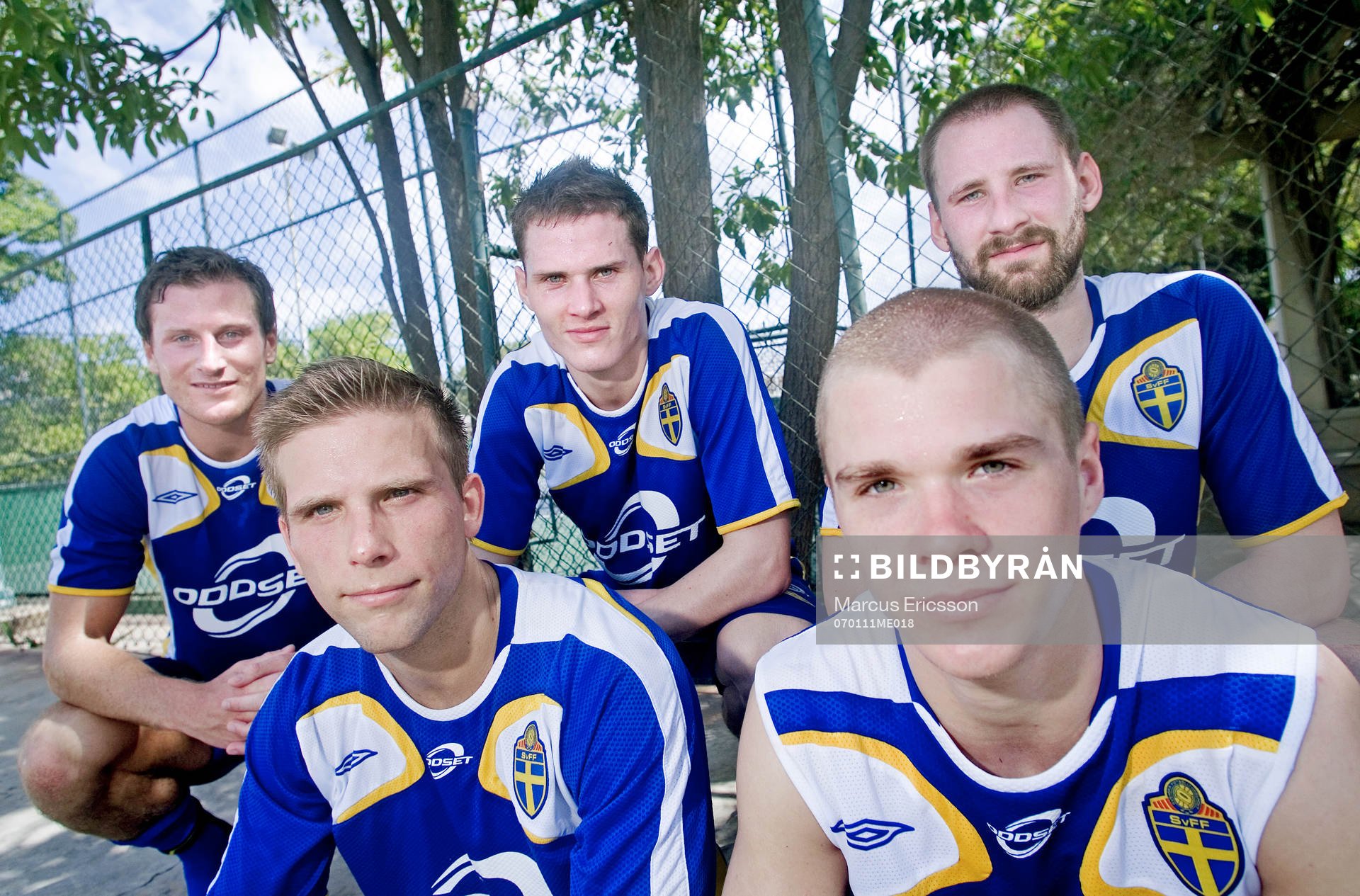  Daniel Mobaek, Jon Jönsson, Johan Wiland, Anders Svensson och Samuel Holmén.