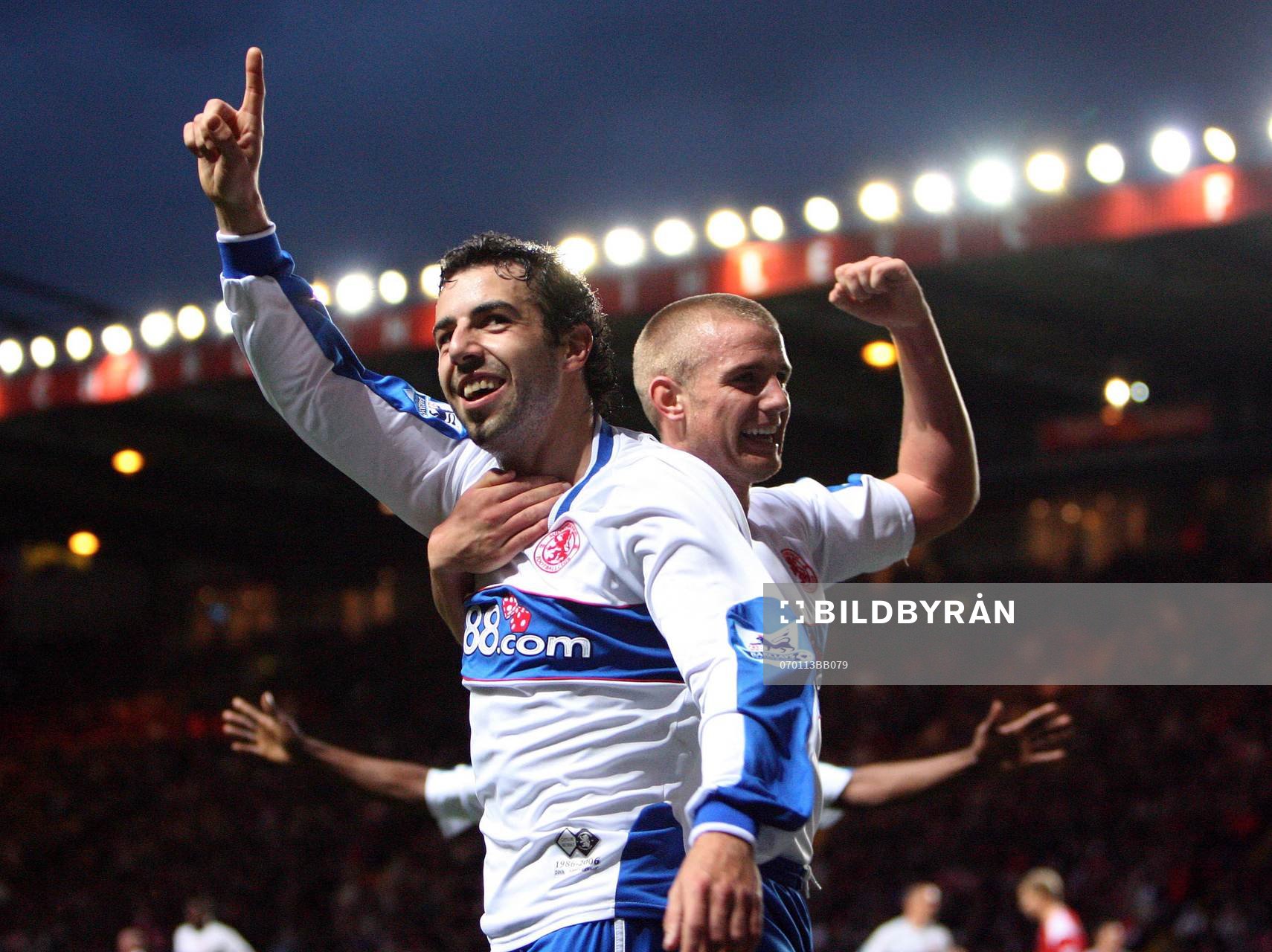 Julio Arca celebrates, jubel, Middlesbrough och Lee