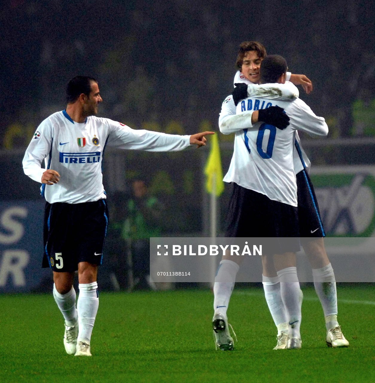 Zlatan Ibrahimovic och Adriano, jubel