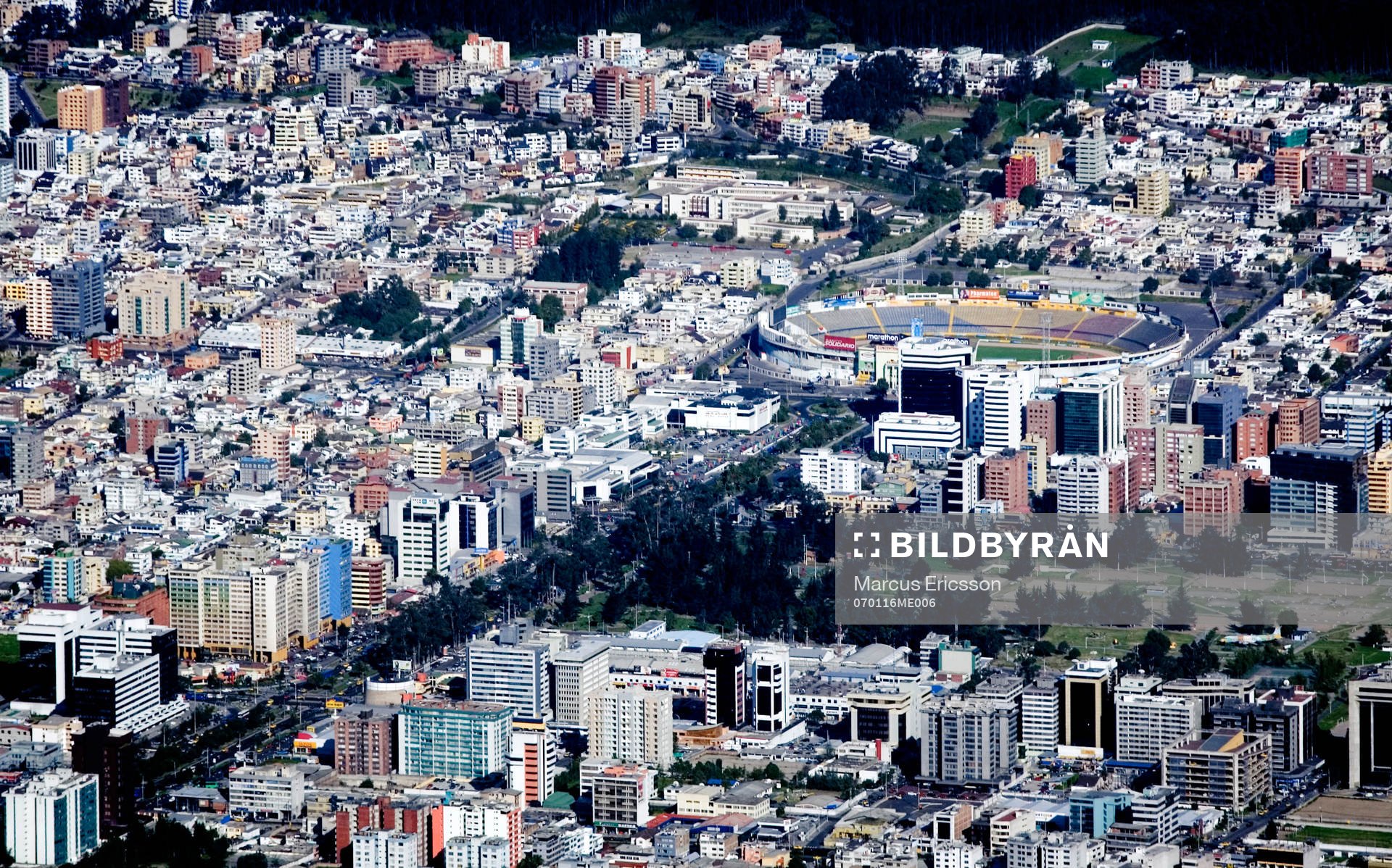 Staden Quito i Ecuador och arenan Estadio Olimpico Atahualpa