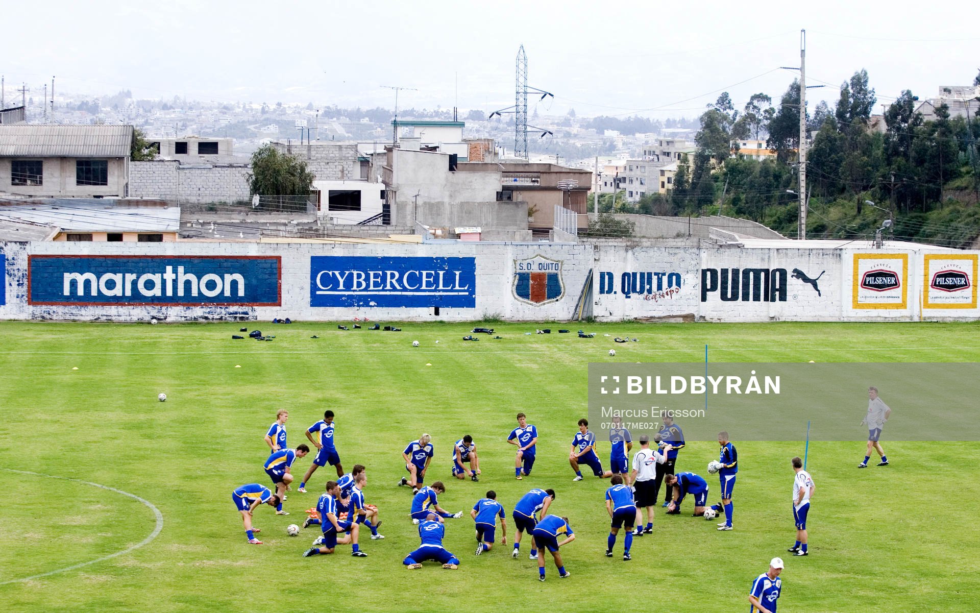 Landslagets träning i Quito