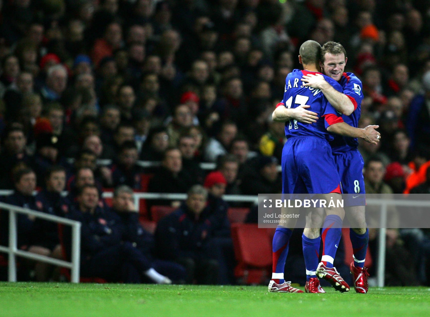 Wayne Rooney och Henrik Larsson, Manchester (Jubel)