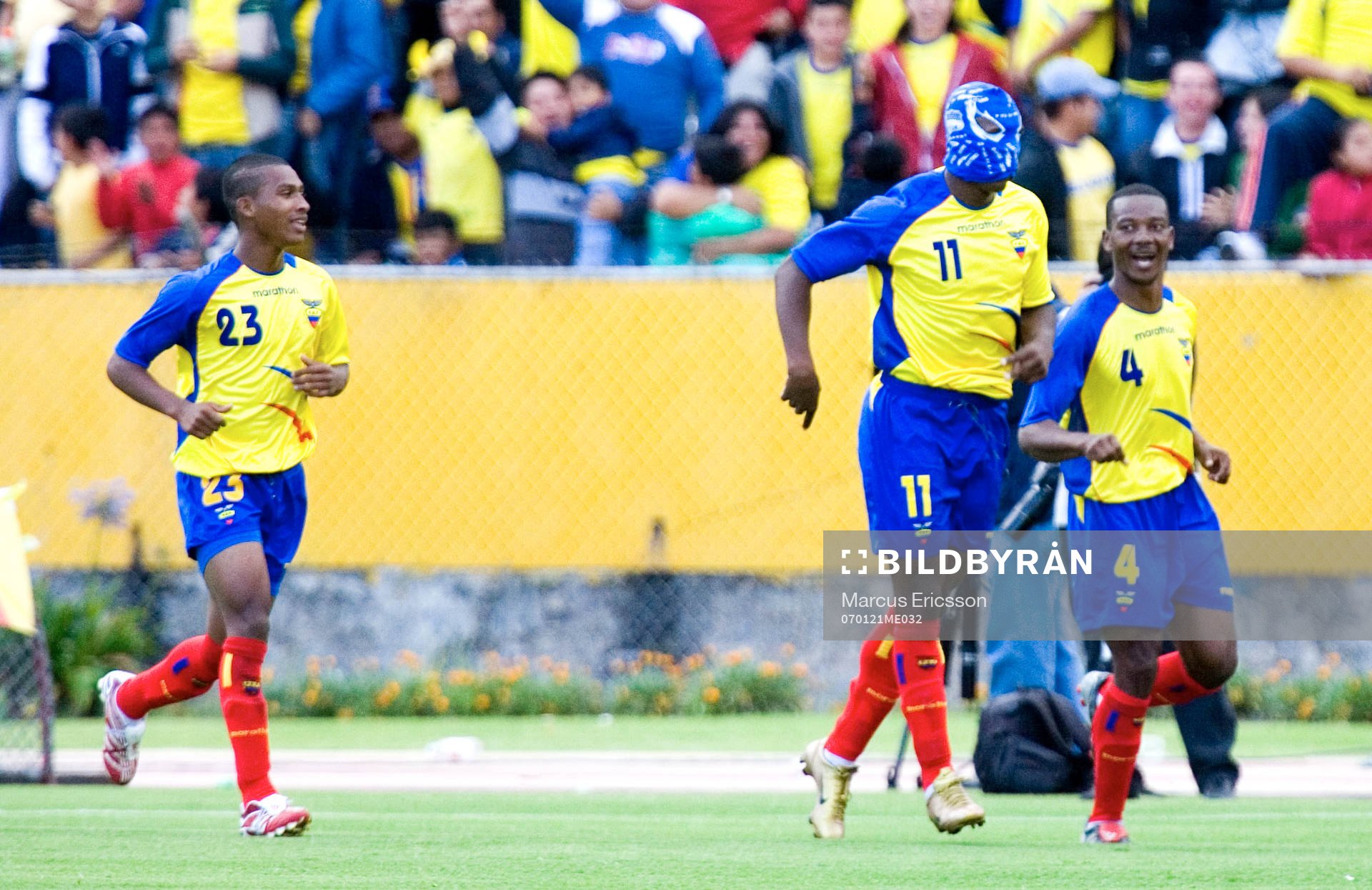Edmundo Zura, Ecuador jubel med masken på