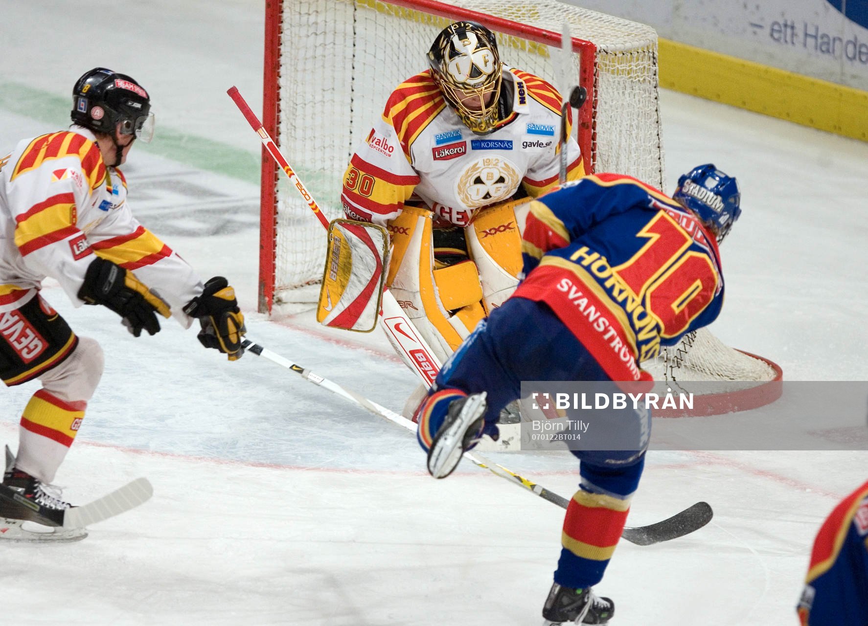 Daniel Sperrle, målvakt, Brynäs och Patric Hörnqvist,