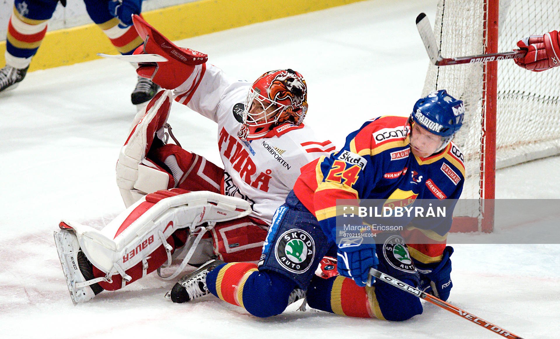 Johan Backlund, Målvakt Timrå och Pär Bäcker,
