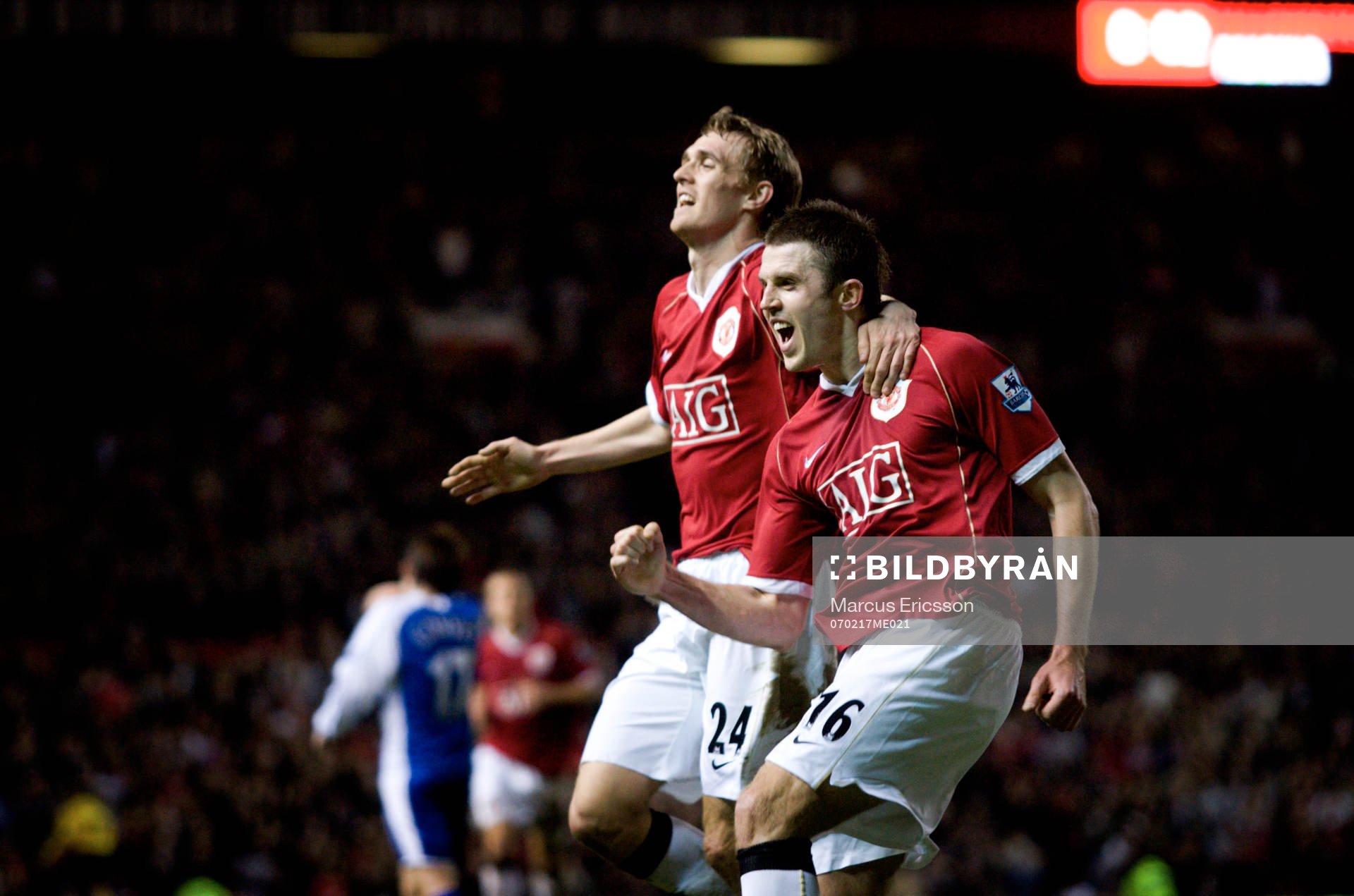 Darren FLetcher och Michael Carrick jublar
