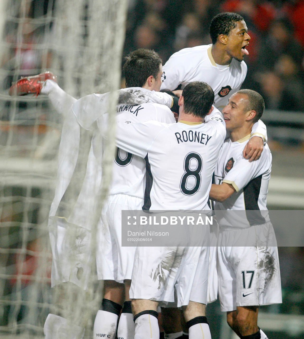 Louis Saha, Wayne Rooney och Henrik Larsson, Manchester