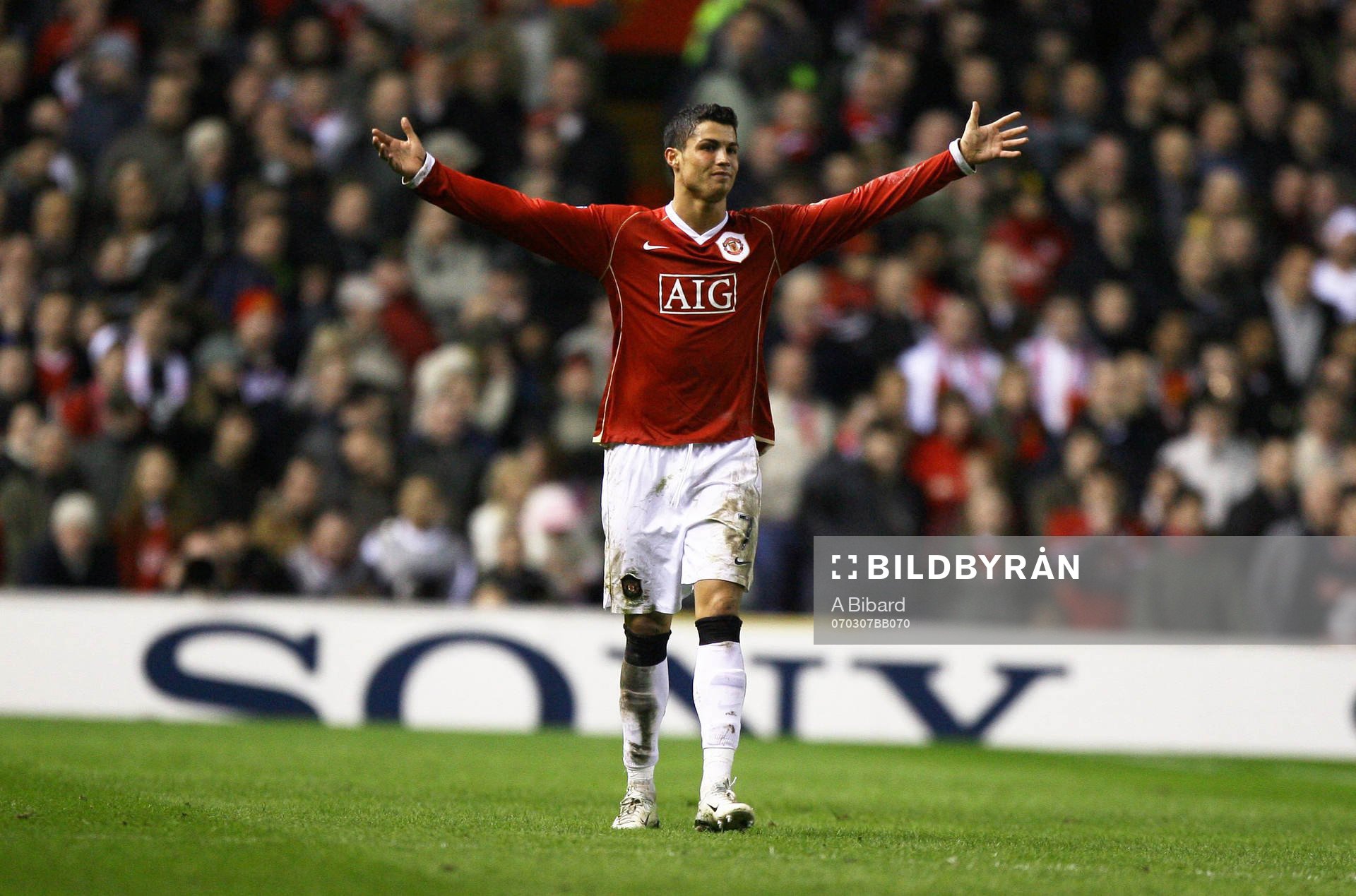  Cristiano Ronaldo, Manchester, jubel efter målgivande passning. 