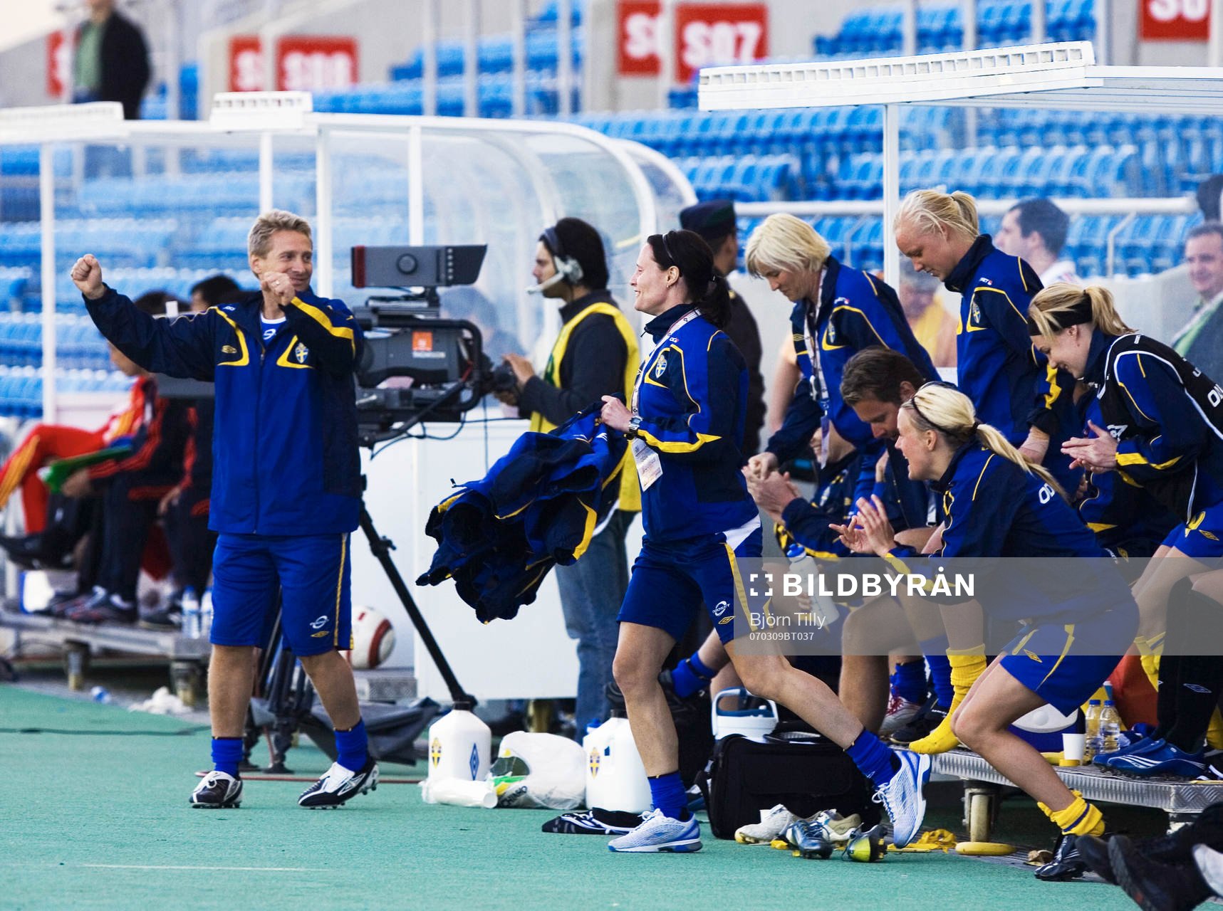 Fotboll, dam, Algarve Cup, Sverige, jubel