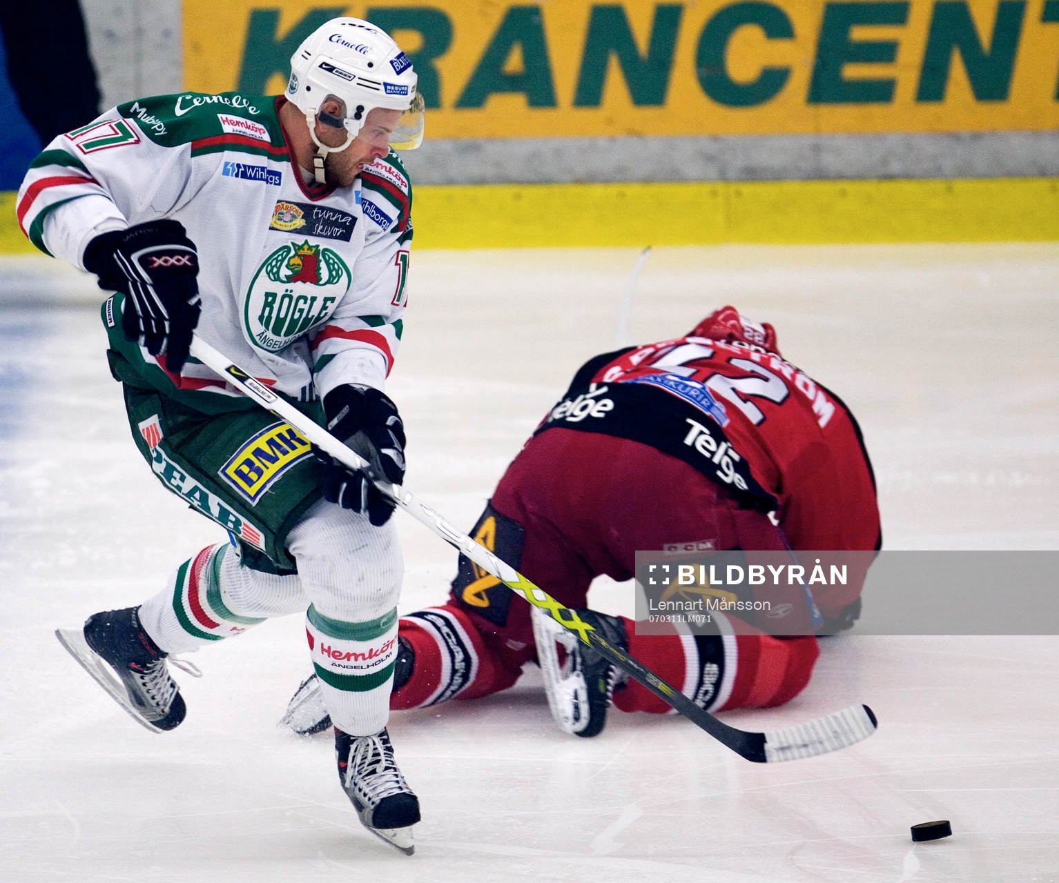 Patrik Ahlstrand, Rögle och liggande Stefan Bemström,