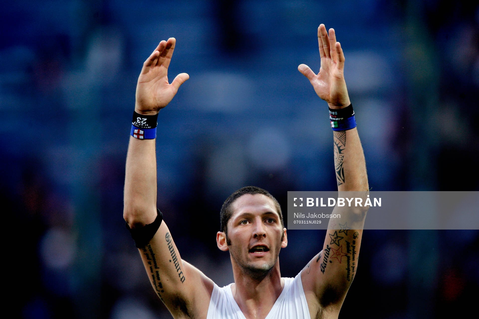 Marco Materazzi, Inter, tackar publiken