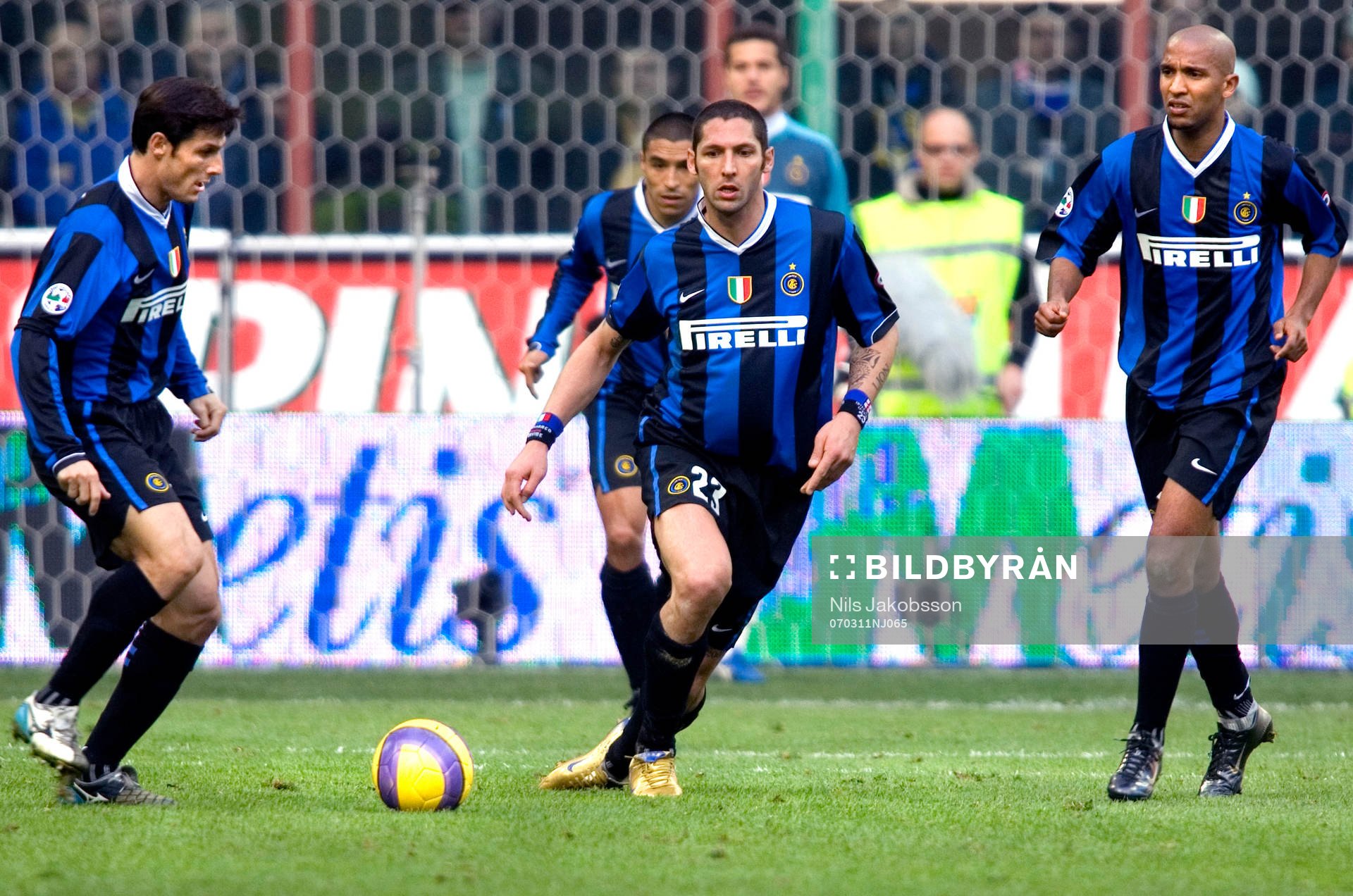  Julio Cruz, Marco Materazzi, Olivier Dacourt, Inter.