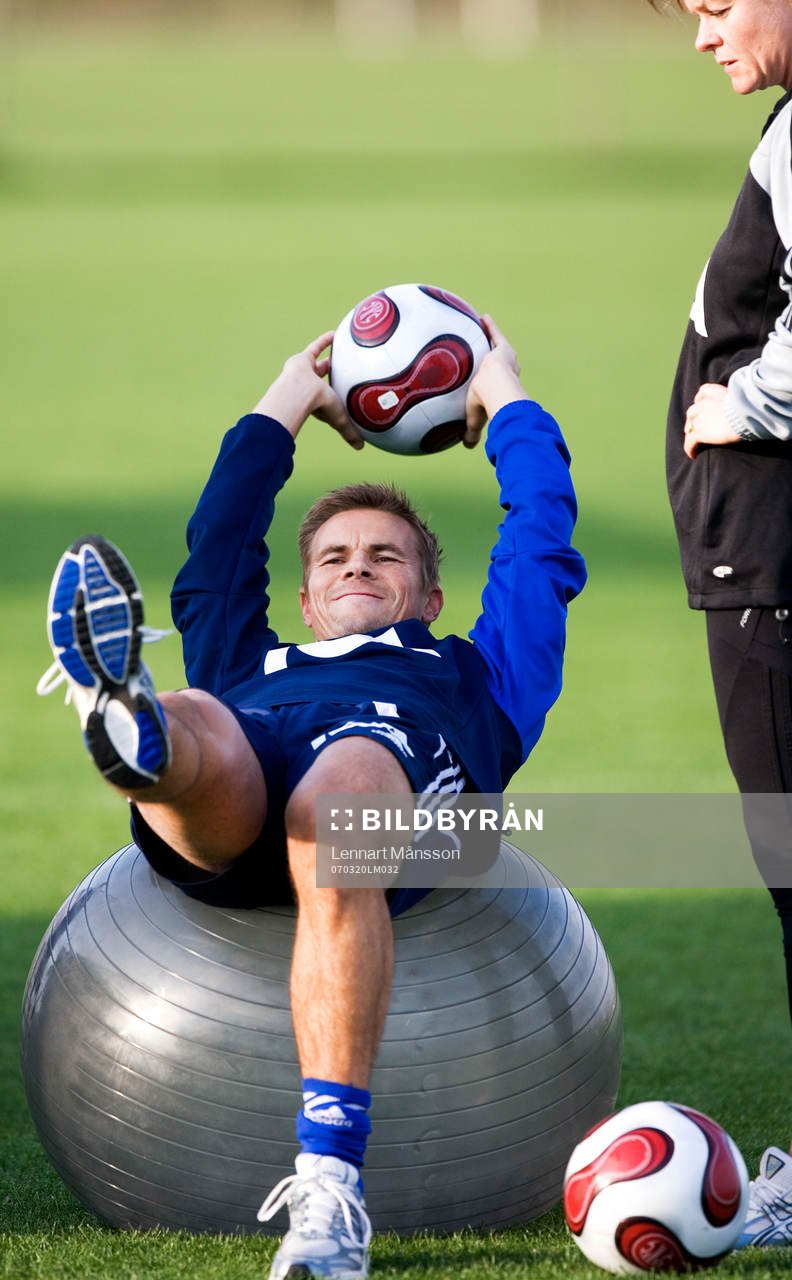 Niclas Alexandersson, fitnessboll, pilatesboll, fotboll,