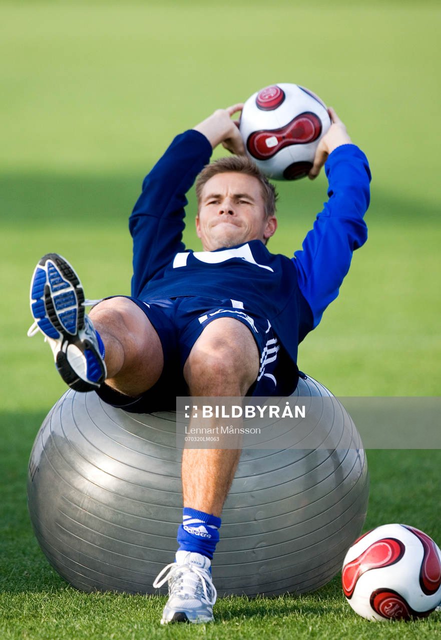Niclas Alexandersson, fitnessboll, pilatesboll, fotboll,