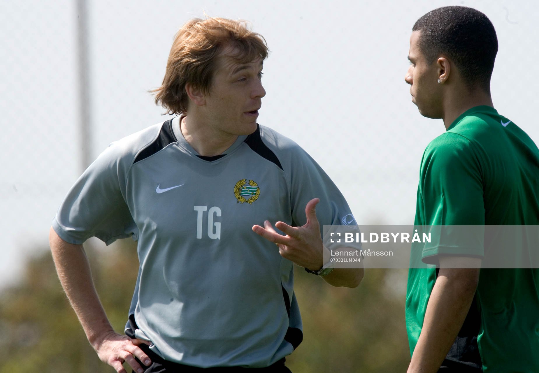 Hammarbys tränare Tony Gustavsson och Charlie Davies