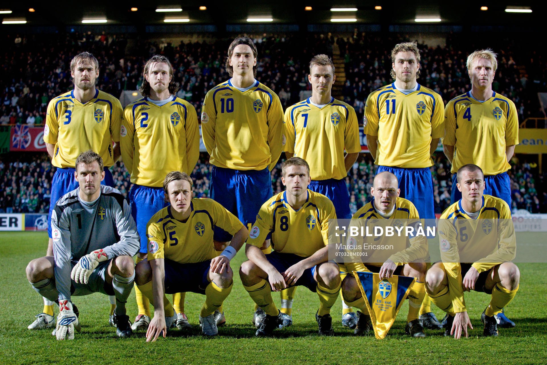 Fotboll, EM-kval, Nordirland - Sverige, lag, lagbild,