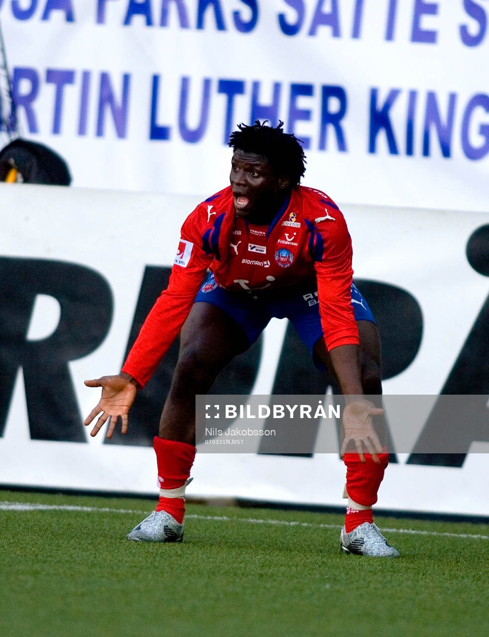 Razak Omotoyossi, Helsingborg, skriker ut sin ilska