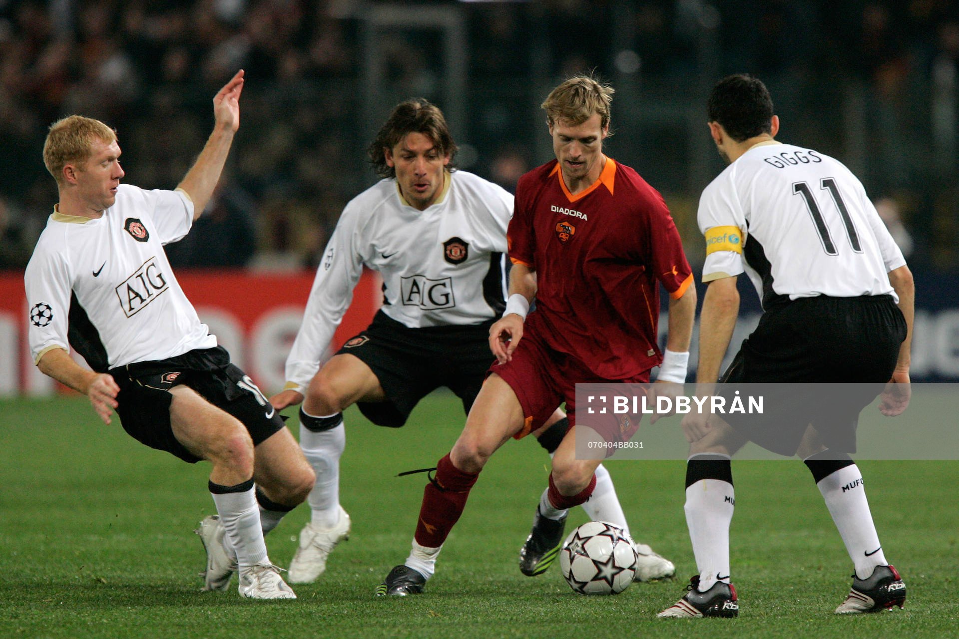  Christian Wilhelmsson, Paul Scholes, Gabriel Heinze och Ryan Giggs.