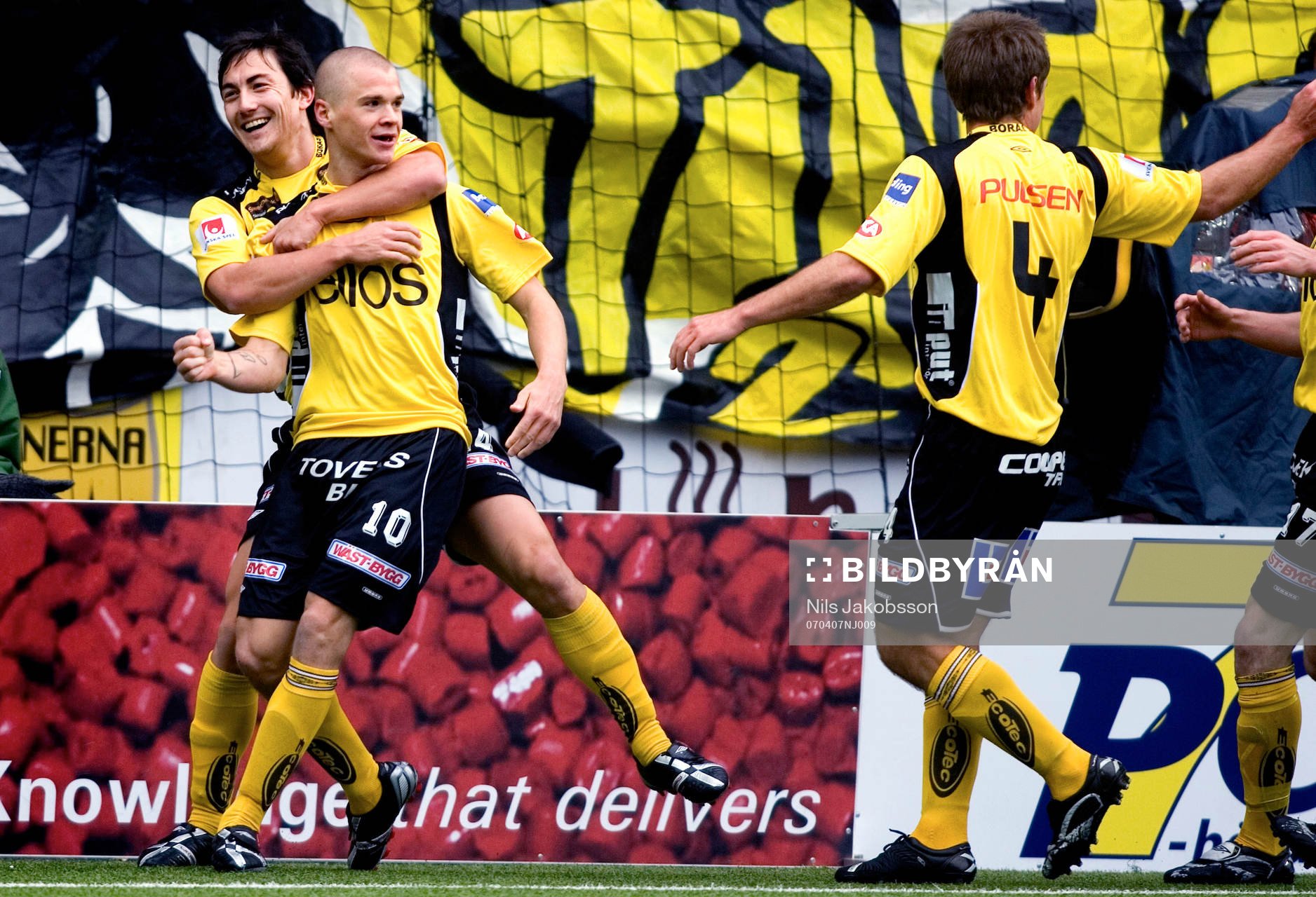 Fotboll, allsvenskan, Elfsborg - Malmö: Samuel Holmen, Stefan Ishizaki, Elfsborg, jubel.