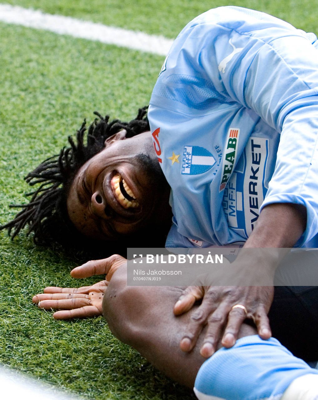 Jimmy Dixon, Malmö FF, grinar illa