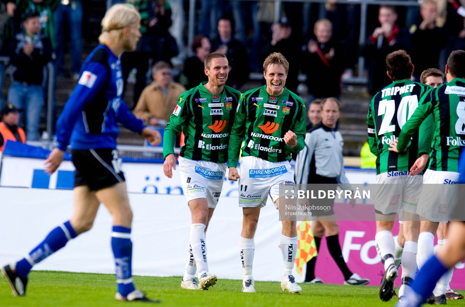 Mattias Östberg, Anton Holmberg,  GAIS, Jubel, Halmstad