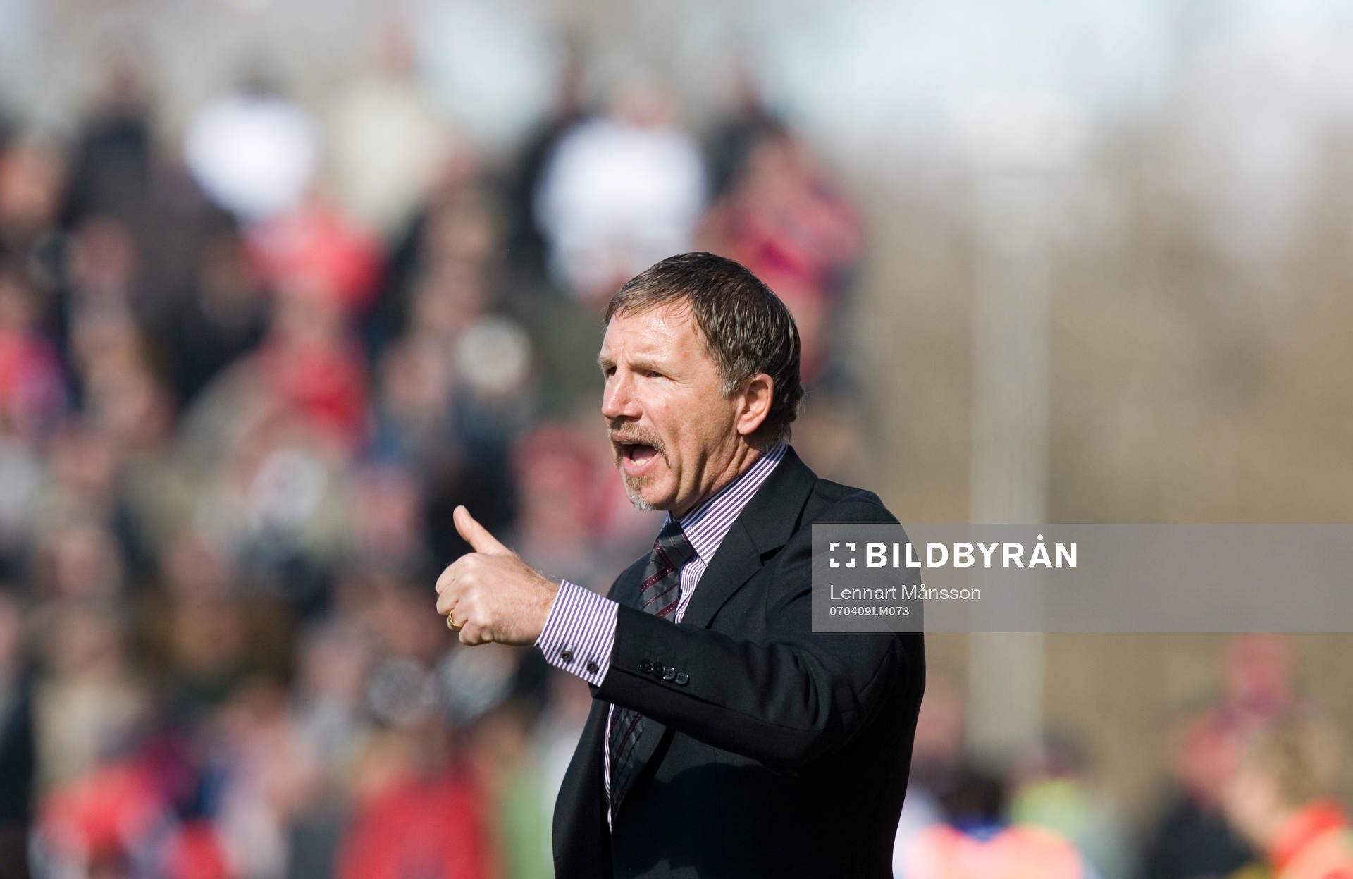 Stuart Baxter, tränare, Helsingborg, ropar instruktioner