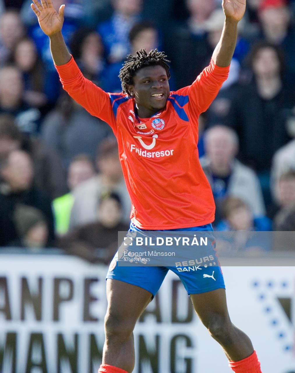Razak Omotoyoss, Helsingborg. Lycka. Glädje. Jubel