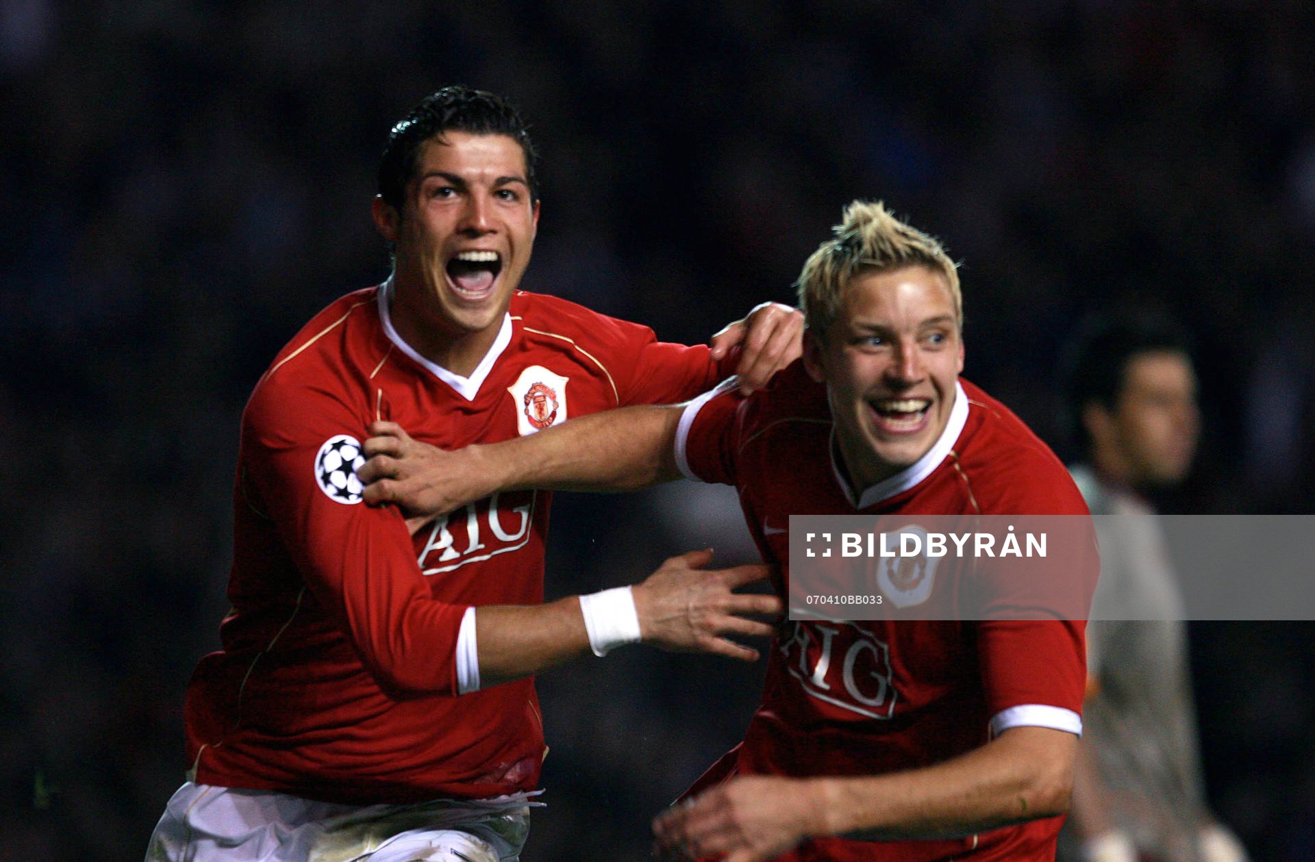 Cristiano Ronaldo och Alan Smith, Manchester United, jubel,