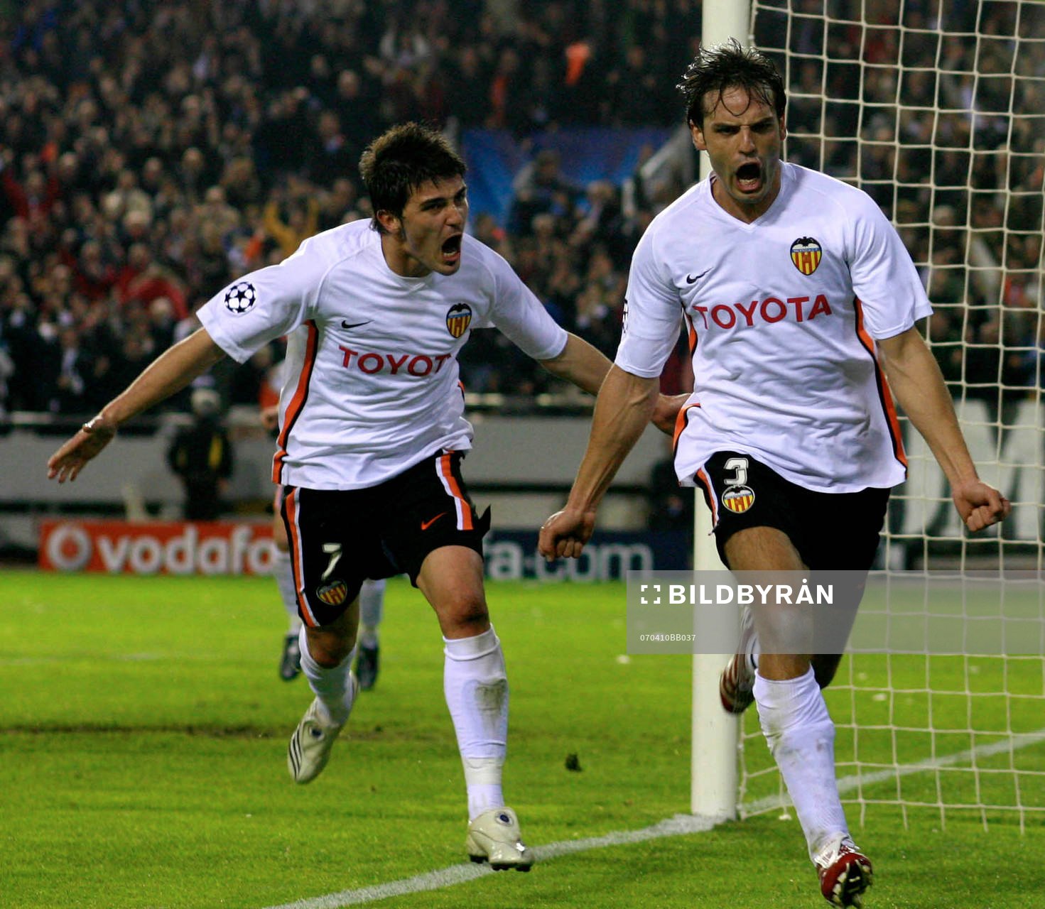 Fernando Morientes och David Villa, Valencia, jubel, glädje