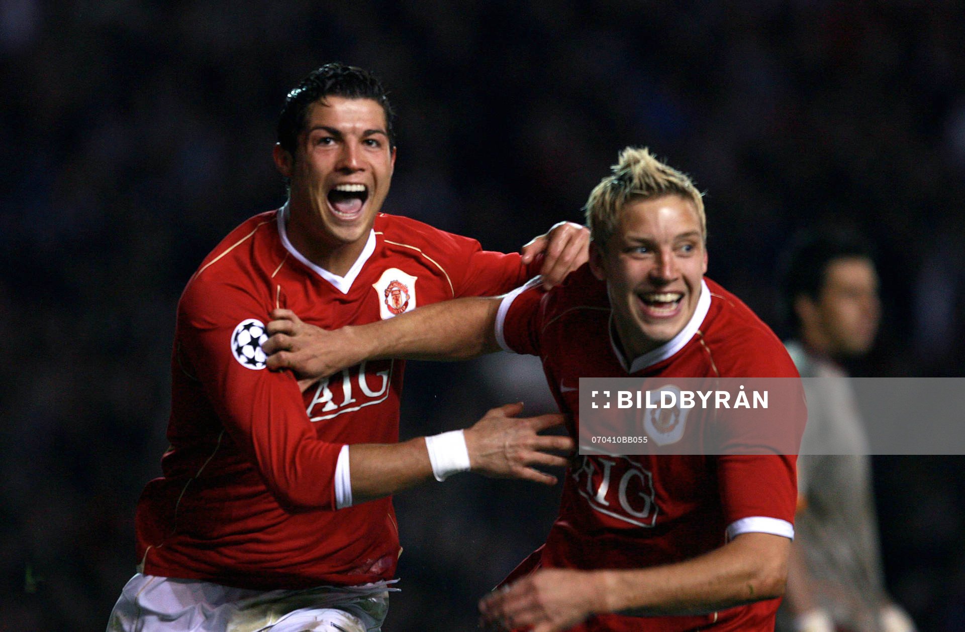 Cristiano Ronaldo och Alan Smith, Manchester United, jubel,
