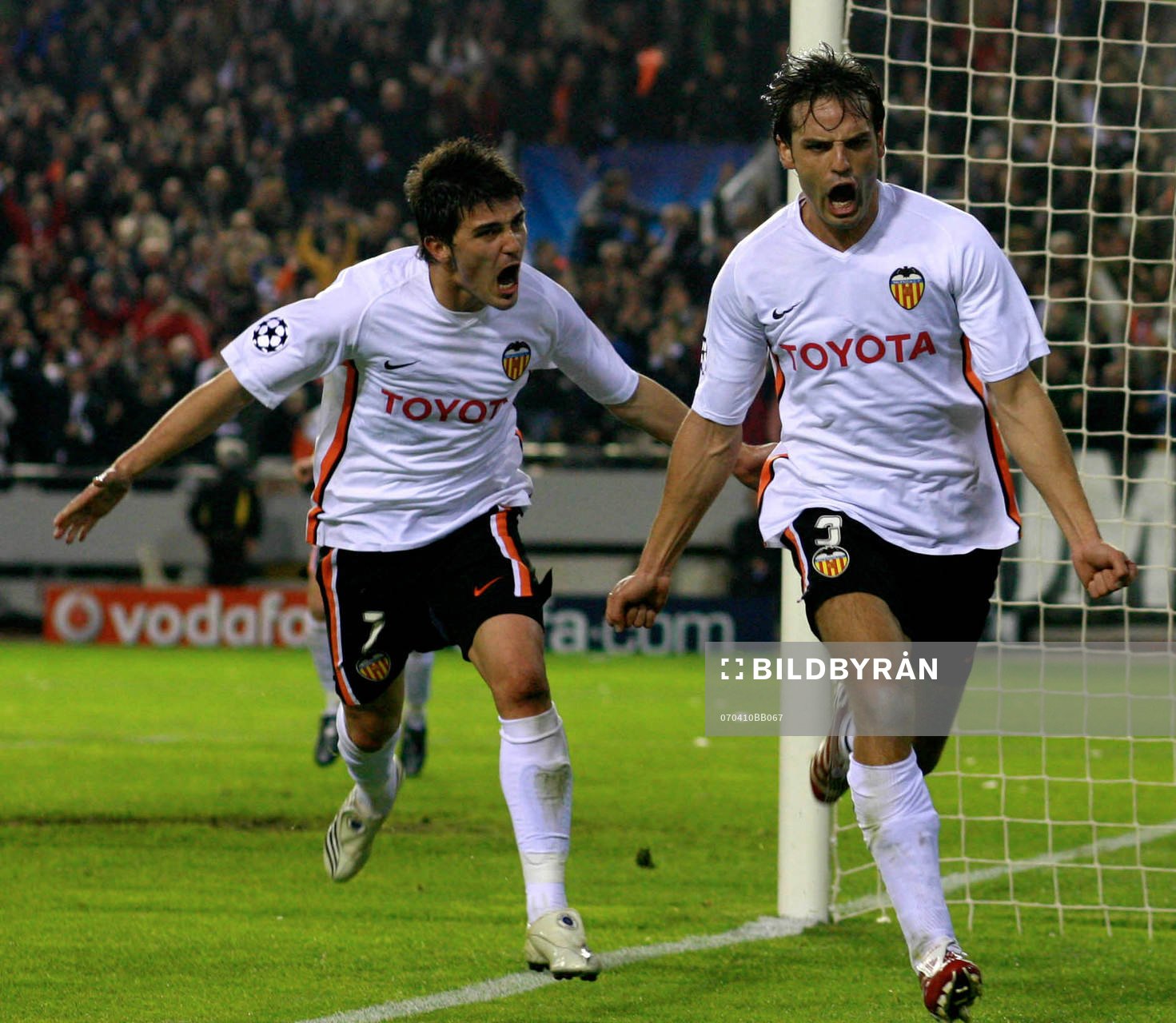 Fernando Morientes och David Villa, Valencia, jubel, glädje