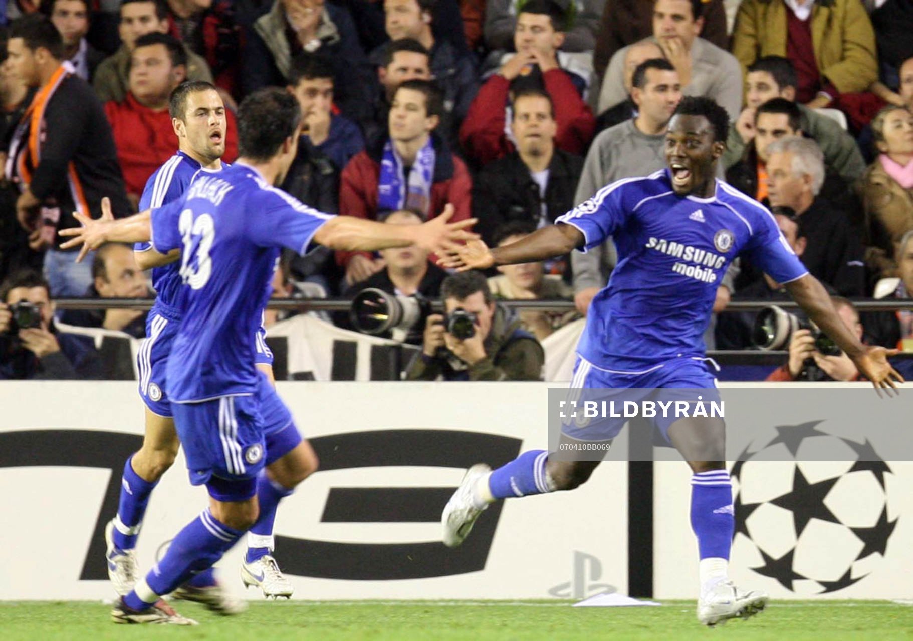  Michael Essien, Chelsea, jubel, glädje.