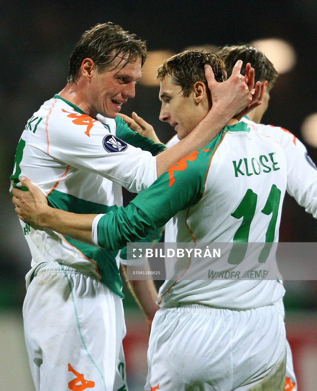 Tim Borowski och Miroslav Klose, Bremen, jubel