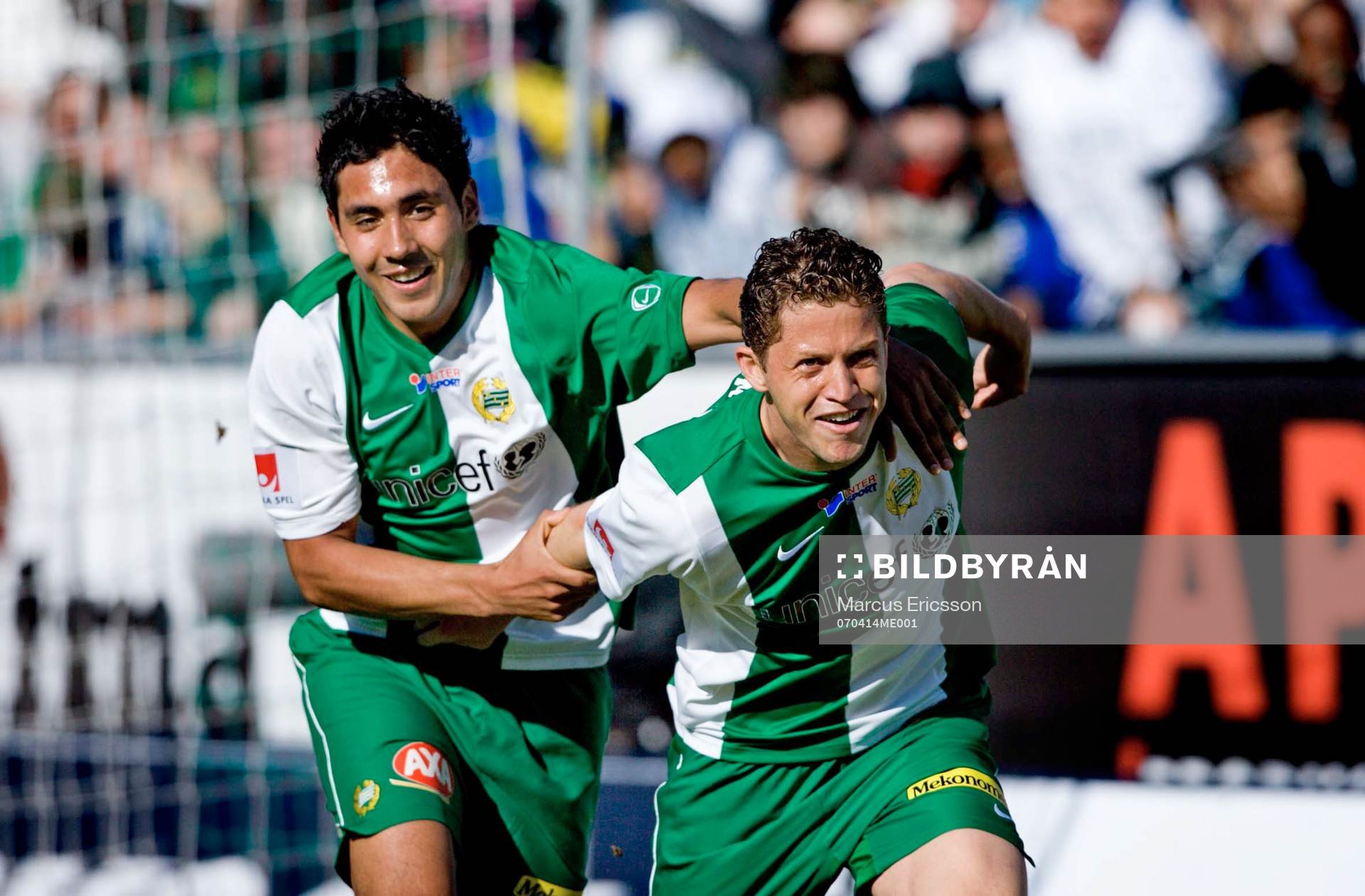 Fotboll, Allsvenskan, Hammarby - Trelleborg: Suleyman Sleyman och Paulinho Guara.