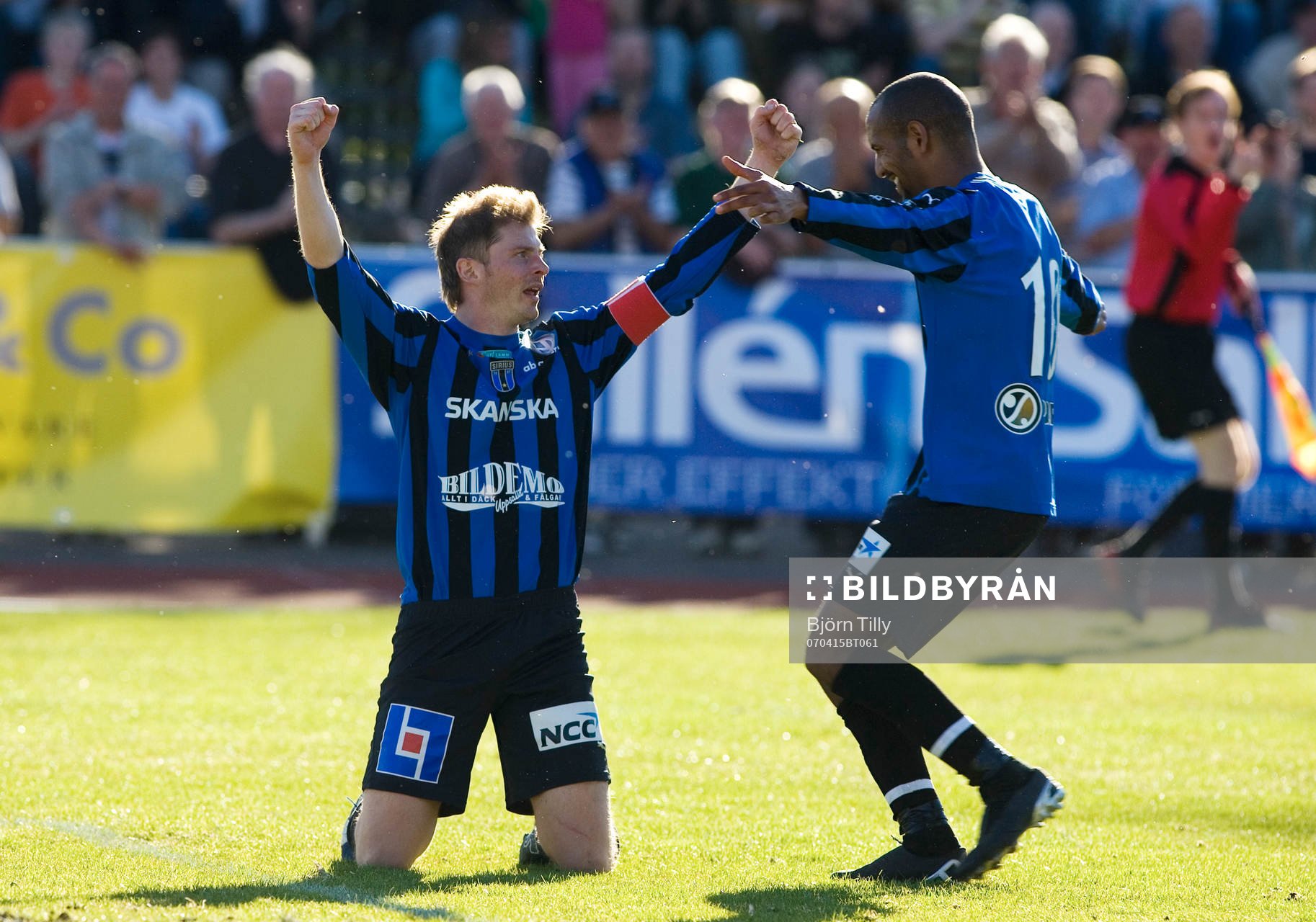 Olle Kullinger och Antou Jallow, Sirius, jubel