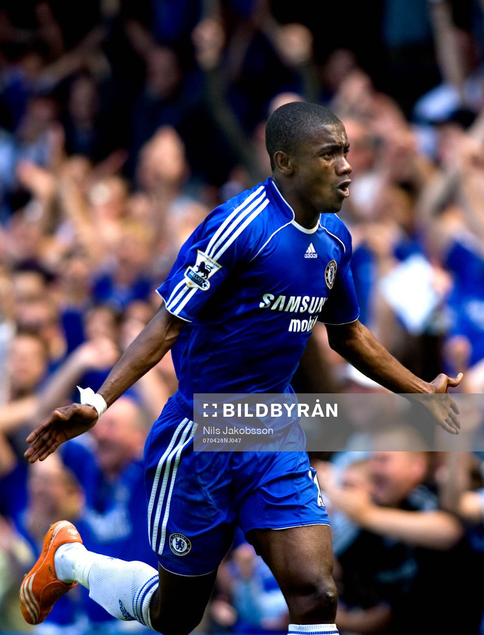  Salomon Kalou, Chelsea, jubel efter 2-1.