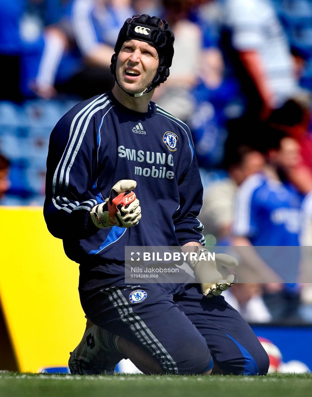 Petr Cech, målvakt, Chelsea, uppvärmning
