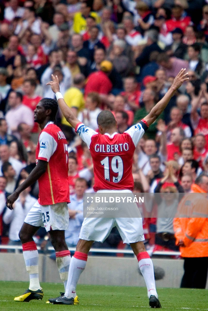 Gilberto, Arsenal, jubel