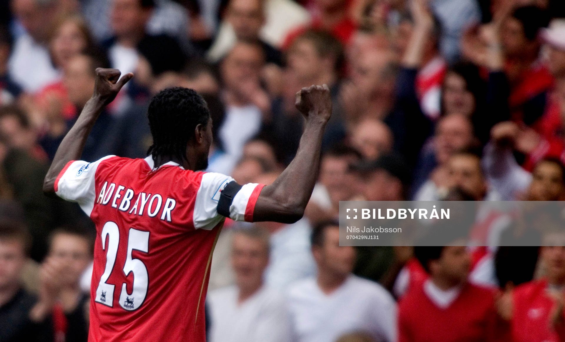  Sheyi Adebayor, Arsenal, jubel.