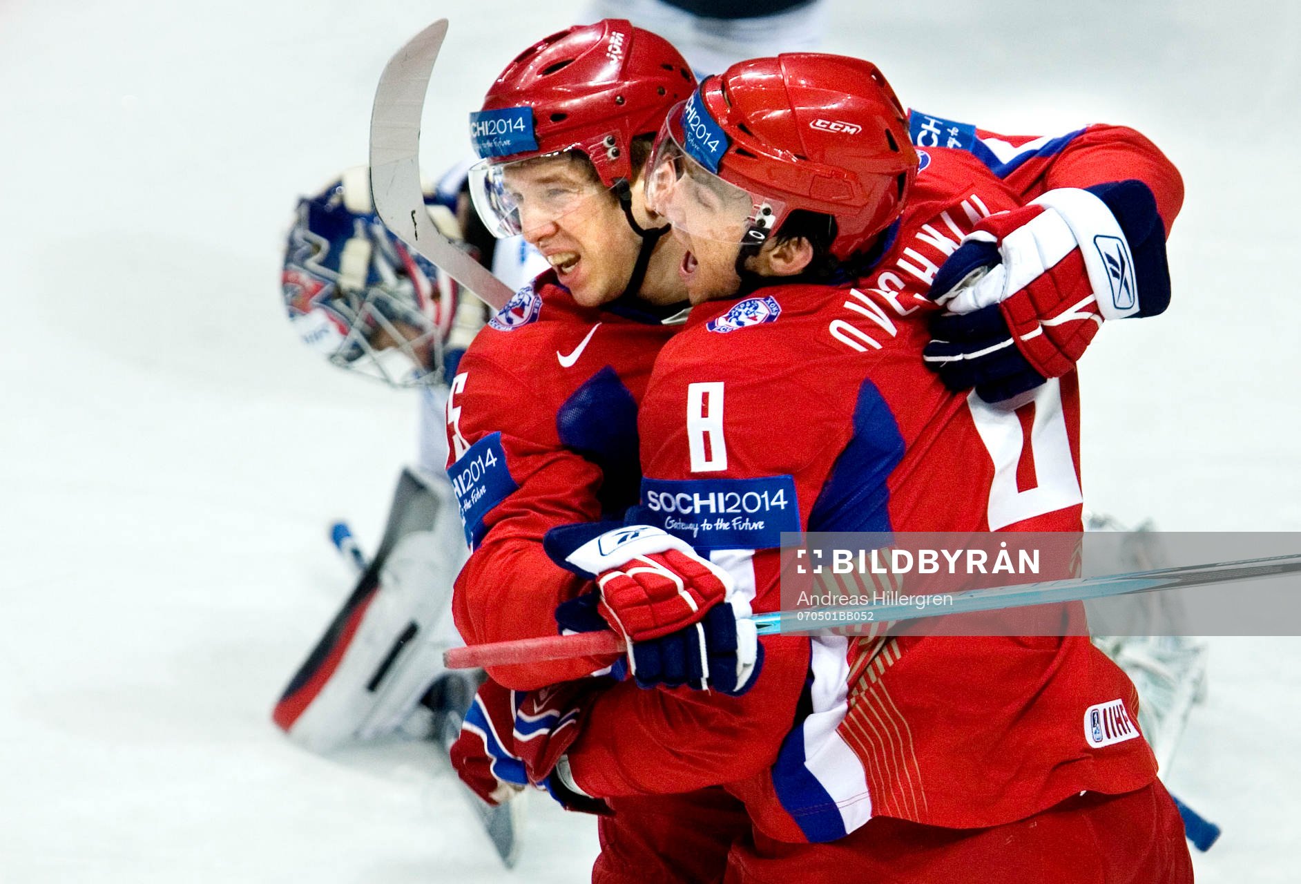 Jubel av  Nikolai Kulemin och Alexander Ovechkin