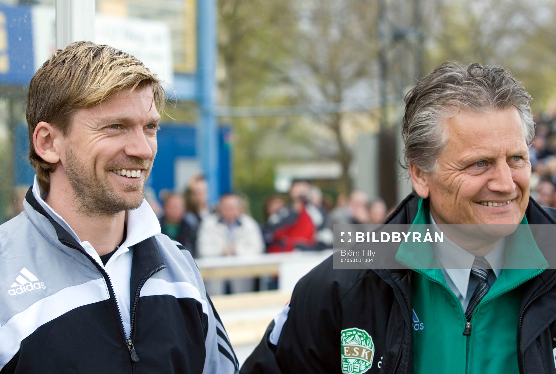 Jesper Blomqvist, tränare och Bo Pettersson, manager,