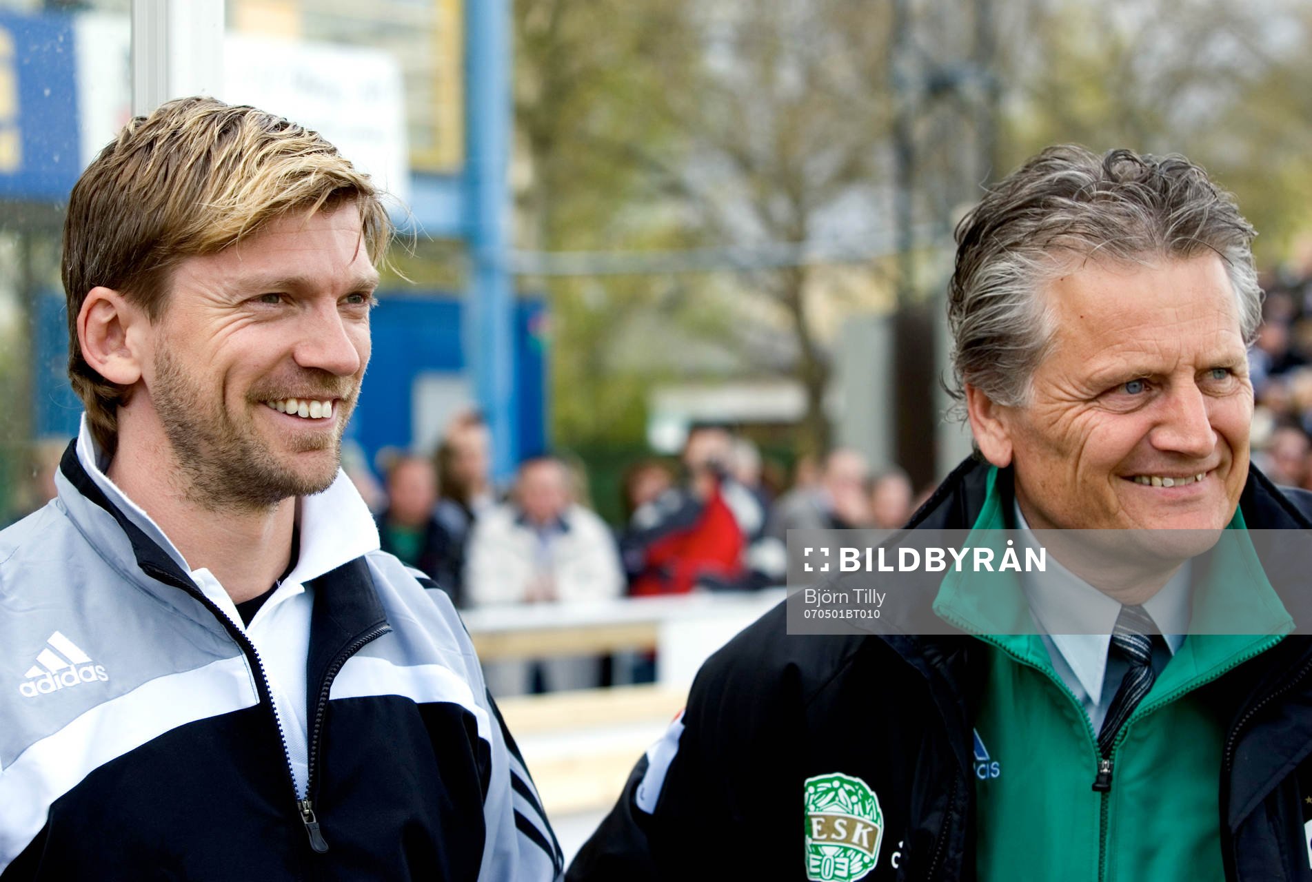 Jesper Blomqvist, tränare och Bo Pettersson, manager,