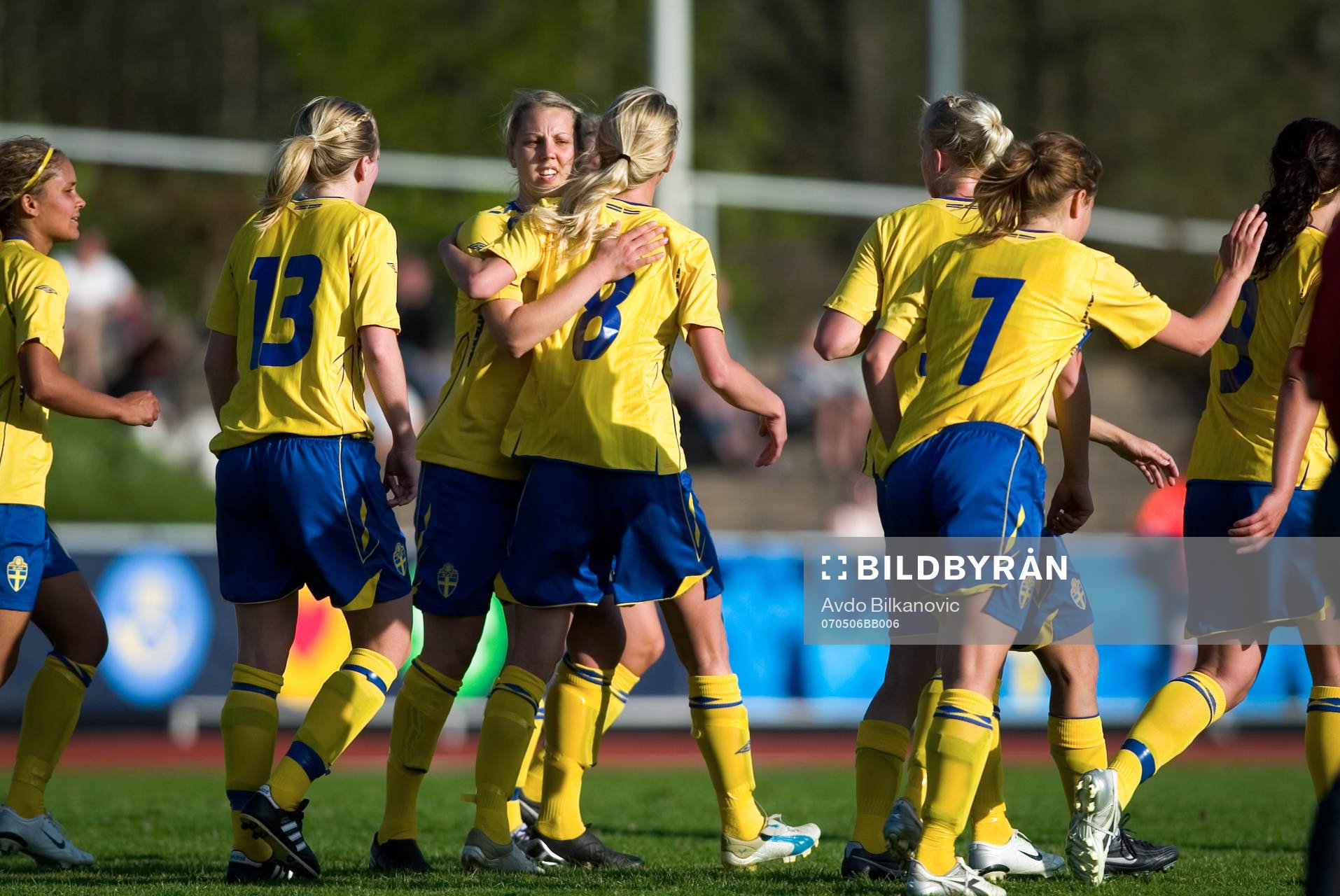 Fotboll, Landskamp U23: Sverige - Estland: Emma Stålhammar, Lena Andersson, Linda Sembrant, Sverige, jubel