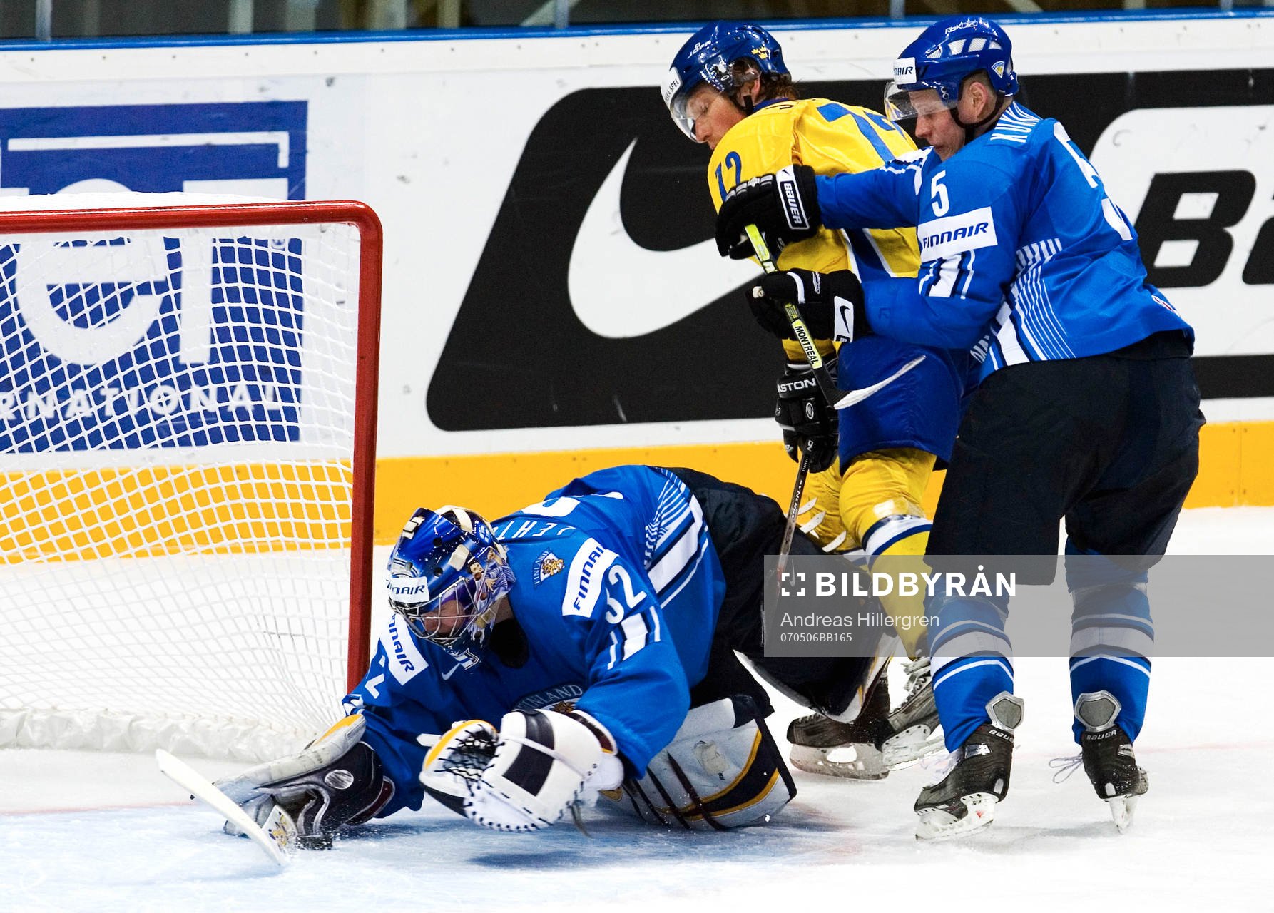 Jörgen Jönsson, Lasse Kukkonen och Kari Lehtonen, målvakt