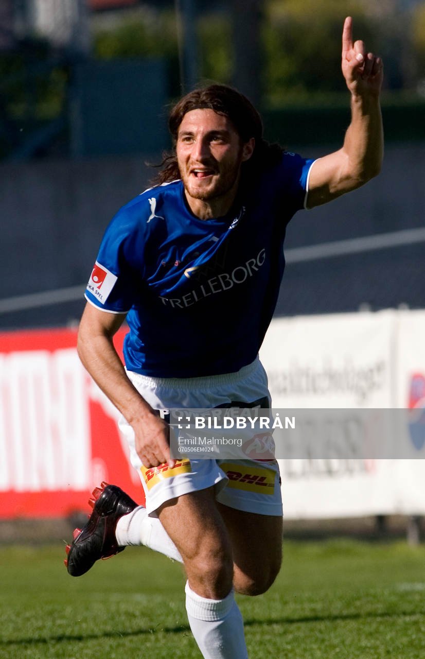  Olcay Senoglu, Trelleborg gör 1-1, jubel.