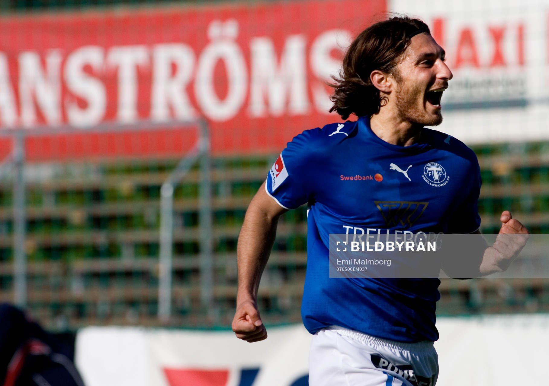 Jubel. Olcay Senoglu, Trelleborg, 1-1