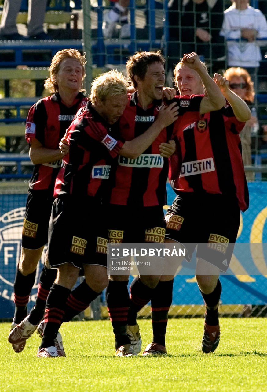 Fotboll, Allsvenskan. Trelleborgs FF - IF Brommapojkarna: Thomas Lagerlöf, BP jublar efter 1-0